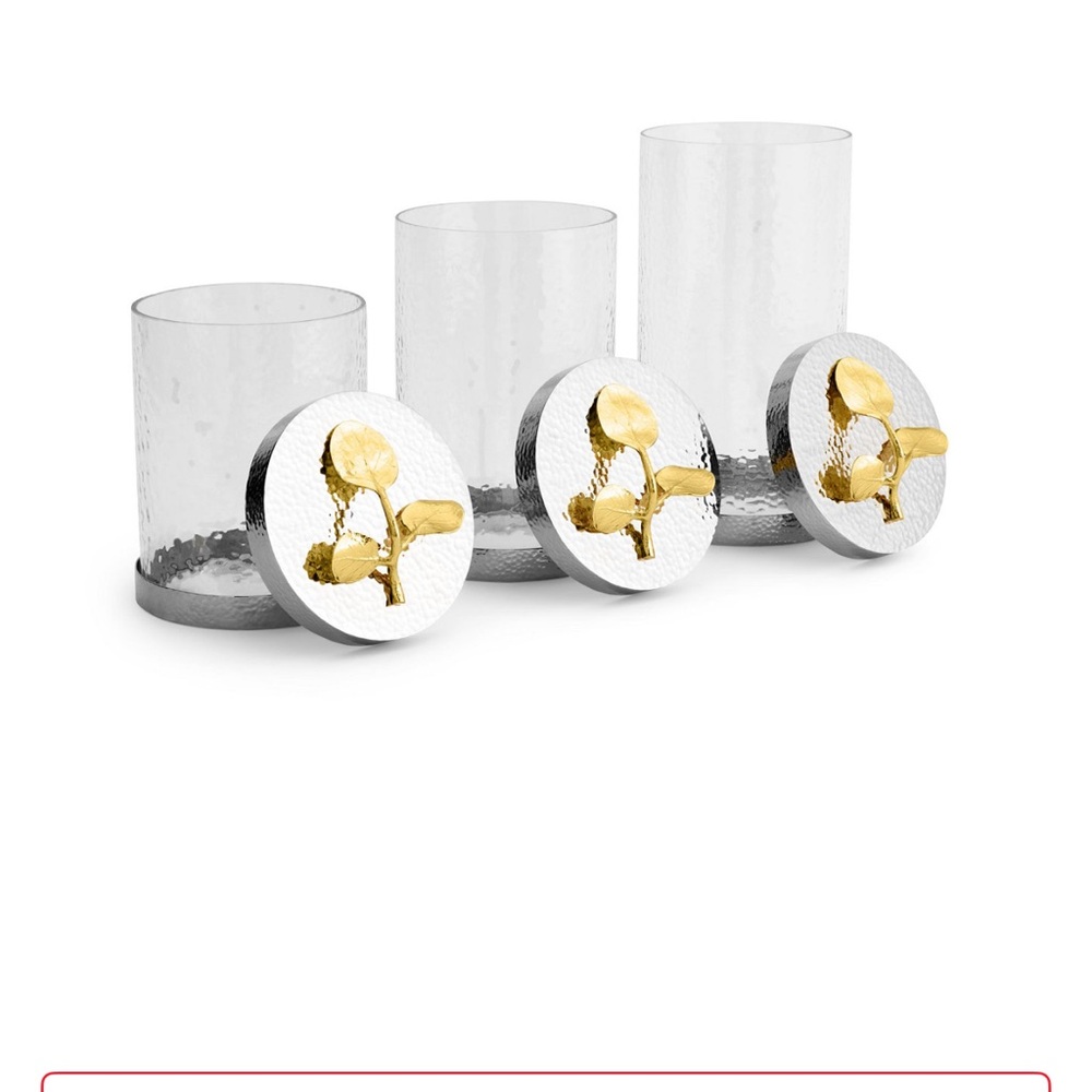 Set or individual: Michael Aram Botanical Leaf Gold Canisters
